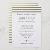 Goldstreifen-Hochzeit Einladung (Vorne/Hinten)