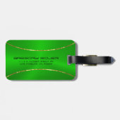 Goldstreifen im grünen Hintergrund Gepäckanhänger (Rückseite horizontal)