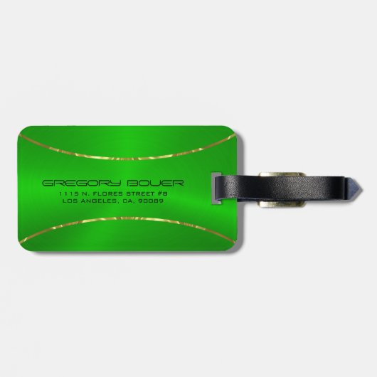 Goldstreifen im grünen Hintergrund Gepäckanhänger (Rückseite horizontal)