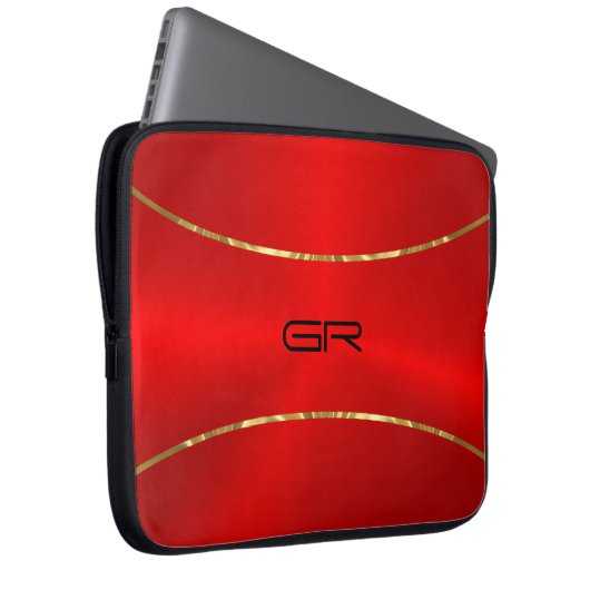 Goldstreifen im Hintergrund Laptopschutzhülle (Vorne Rechts)