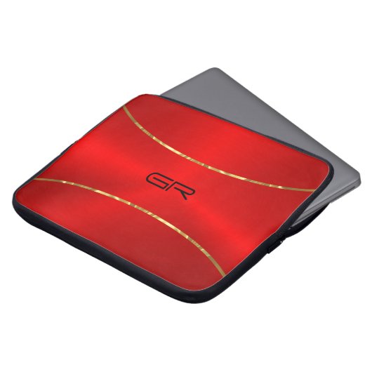 Goldstreifen im Hintergrund Laptopschutzhülle (Vorne Oben)