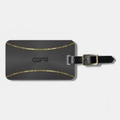 Goldstreifen im schwarzen Hintergrund - Akzent Gep Gepäckanhänger (Vorderseite horizontal)