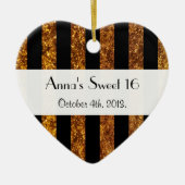 Goldstreifen, Linien, Streifenmuster, Süß 16 Keramik Ornament (Vorne)