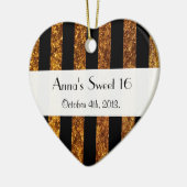 Goldstreifen, Linien, Streifenmuster, Süß 16 Keramik Ornament (Links)