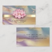 Goldstreifen, Lotus Farbiger Yoga Visitenkarte (Vorne/Hinten)