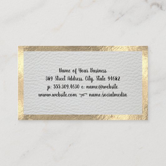 Goldstreifen | Lux Leather Visitenkarte (Rückseite)