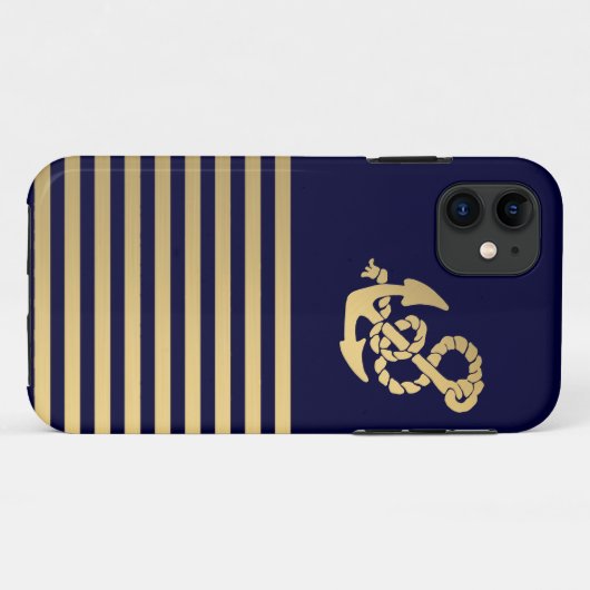 Goldstreifen mit Goldanker Case-Mate iPhone Hülle (Rückseite (Horizontal))