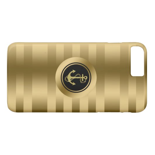 Goldstreifen mit Nautikanker Case-Mate iPhone Hülle (Rückseite (Horizontal))