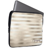 Goldstreifen, Name oder Monogramm Laptopschutzhülle (Vorne Rechts)