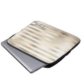 Goldstreifen, Name oder Monogramm Laptopschutzhülle (Vorne Knopf)