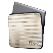 Goldstreifen, Name oder Monogramm Laptopschutzhülle (Vorderseite Links)
