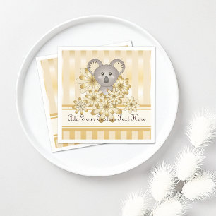 Goldstreifen Niedlich Koala Kinderdusche / Kinderg Serviette