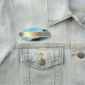 Goldstreifen, Perlen, türkisfarbene Marmorsäulen Namensschild (Beispiel)