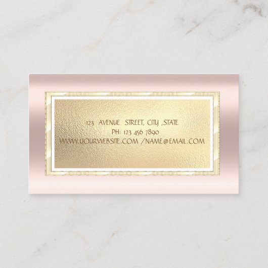Goldstreifen,Rahmen Rose Gold Schmuckdesigner Visitenkarte (Rückseite)