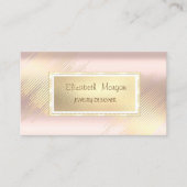 Goldstreifen,Rahmen Rose Gold Schmuckdesigner Visitenkarte (Vorderseite)