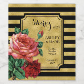 Goldstreifen Rose Blume Weinroute Mendrisiotto Weinetikett (Einzelnes Label)