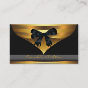 Goldstreifen Schwarze elegante Visitenkarten Visitenkarte
