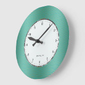 Goldstreifen über türkisfarbenem Hintergrund Große Wanduhr (Winkel)