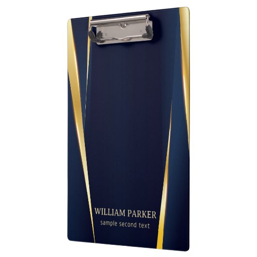 Goldstreifen und blauer Hintergrund Klemmbrett (Links)