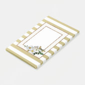 Goldstreifen und Blume Post-it Klebezettel (angewinkelt)