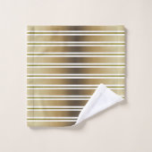 Goldstreifen und schwarze und weiße Linien Badhandtuch Set (Waschlappen)