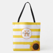 Goldstreifen und Sonnenblumen Mit Monogramm Person Tasche (Vorderseite)