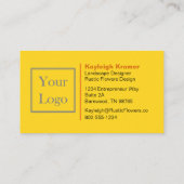 Goldstreifen und Sonnenblumen Mit Monogramm Visitenkarte (Rückseite)