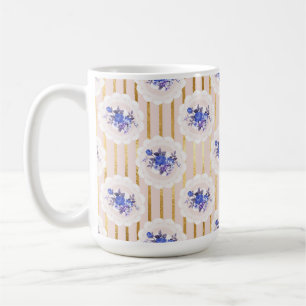 GOLDSTREIFEN UND TINUIERLICHE BLAUE WASSERFARBEN B KAFFEETASSE