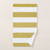 Goldstreifen, weiße Streifen, Streifen Badhandtuch Set (Handtuch)