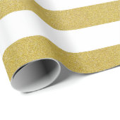 Goldstreifen, weiße Streifen, Streifen Geschenkpapier (Rolleneckpunkt)
