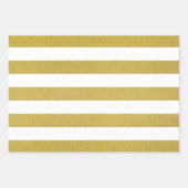 Goldstreifen, weiße Streifen, Streifen Geschenkpapier Set (Vorderseite 3)