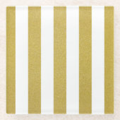 Goldstreifen, weiße Streifen, Streifen Glasuntersetzer (Vorderseite)