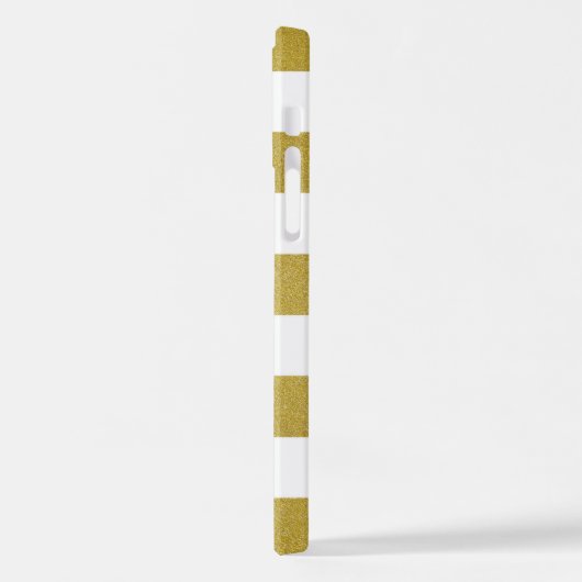 Goldstreifen, weiße Streifen, Streifen iPhone Hülle (Linke Seite)