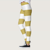 Goldstreifen, weiße Streifen, Streifen Leggings (Links)