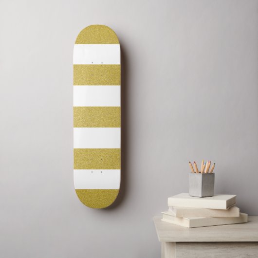Goldstreifen, weiße Streifen, Streifen Skateboard (Wandkunst)