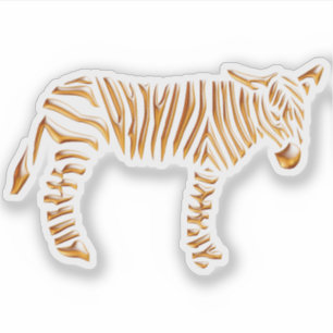 Goldstreifen-Zebra Aufkleber