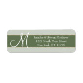 Goldstrippte Olive Monogram-Initialen Name Labels (Vorne)