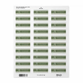 Goldstrippte Olive Monogram-Initialen Name Labels (Vorne)