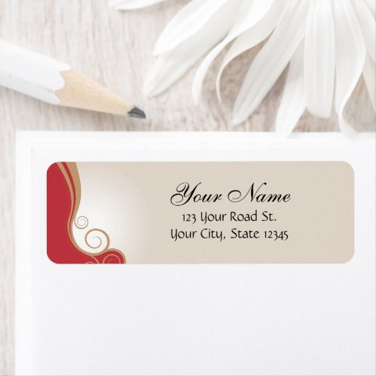 Goldstrudel auf Rot und Creme (Insitu)