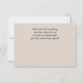 Goldstrudel auf Rot und Creme danken Ihnen Dankeskarte (Rückseite)