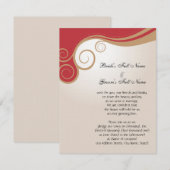 Goldstrudel auf Rot und Creme Einladung (Vorne/Hinten)