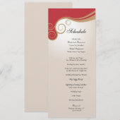 Goldstrudel auf Rot und Creme-Zeitplan Einladung (Vorne/Hinten)