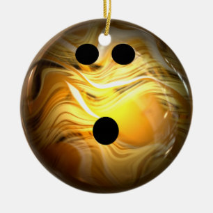 Goldstrudel-Bowlings-Ball Keramikornament