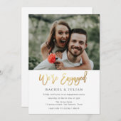 Goldstylische Party für das Foto  Einladung (Vorne/Hinten)