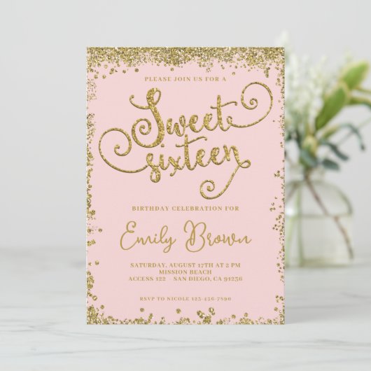 Goldsüß 16 Einladung (Stehend Vorderseite)