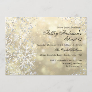 Goldsüße 16 Winterwunder Land Sparkle Schneeflocke Einladung