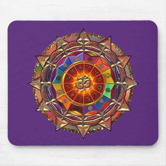Goldsymbolische Sun-Mandala Mousepad (Vorne)