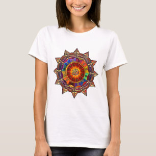 Goldsymbolische Sun-Mandala T-Shirt