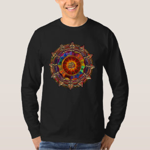 Goldsymbolische Sun-Mandala T-Shirt