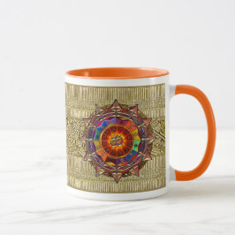 Goldsymbolische Sun-Mandala Tasse